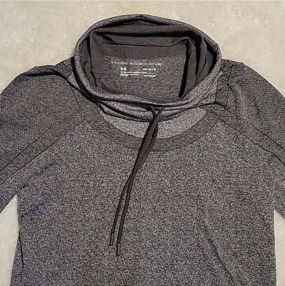 Under Armour Gray Threadborne Sweater with Cowl Neck M - Picture 7 of 8